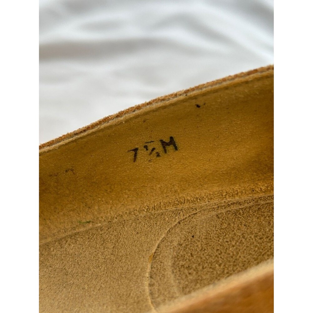 Stuart Weitzman Tan Lizard-Embossed Wedge Pumps with Tortoise Buckle 7.5 - Picture 8 of 8